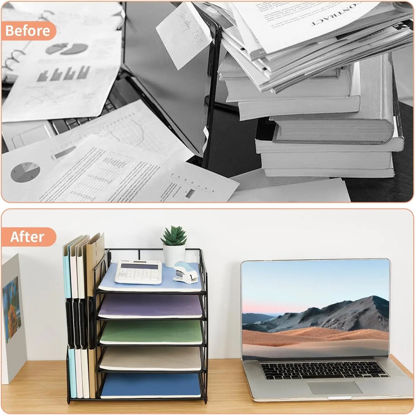 Multi-Layer Document & Paper Storage Rack