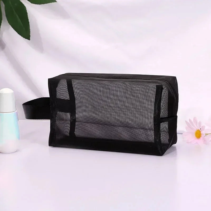 Heart Mesh Cosmetic Toiletry Bag