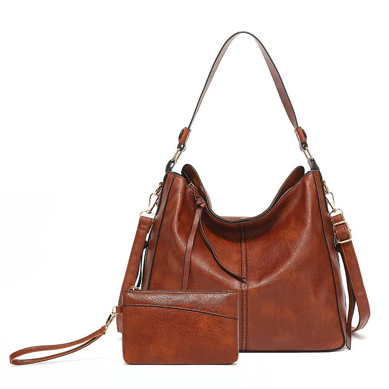 Women’s Soft PU Leather Bucket Shoulder Bag