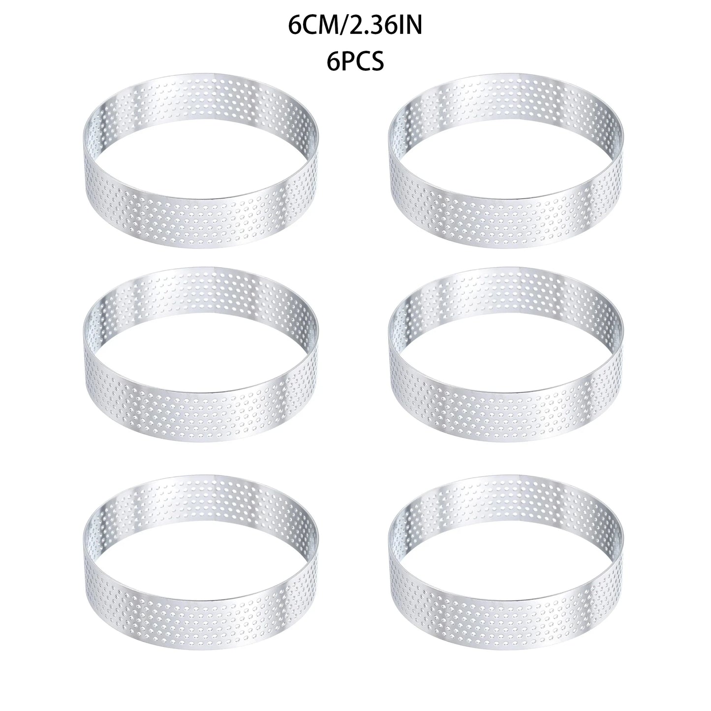 Stainless Steel Perforated Tart Ring Set