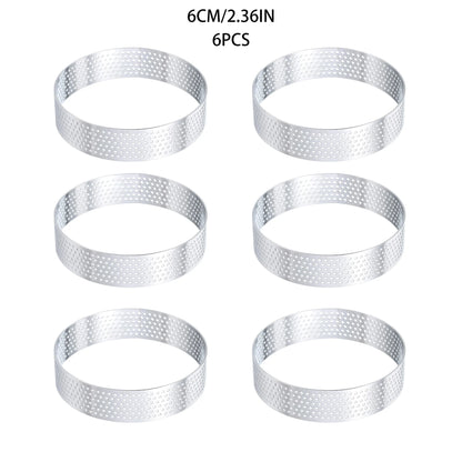 Stainless Steel Perforated Tart Ring Set