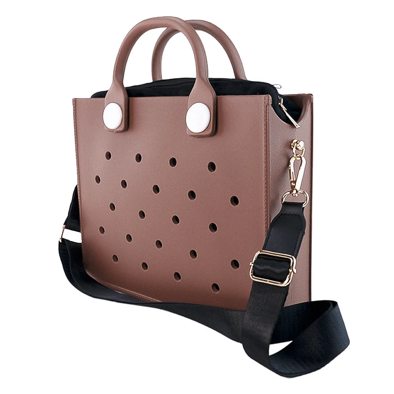 Waterproof EVA Tote Bag with Charm Holes
