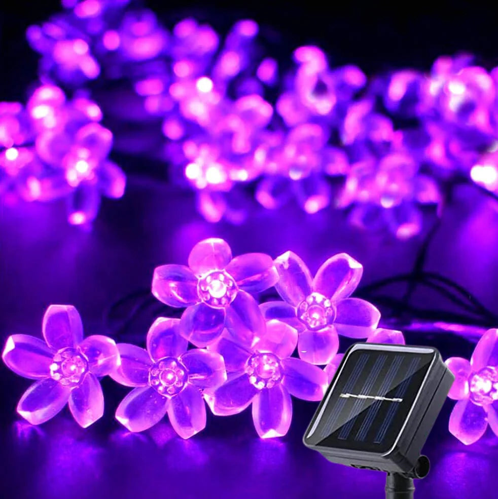 Solar Garden Flower String Lights