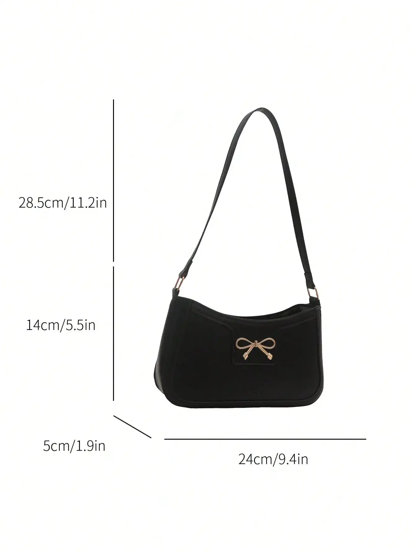Women’s Bow Accent PU Leather Shoulder Bag