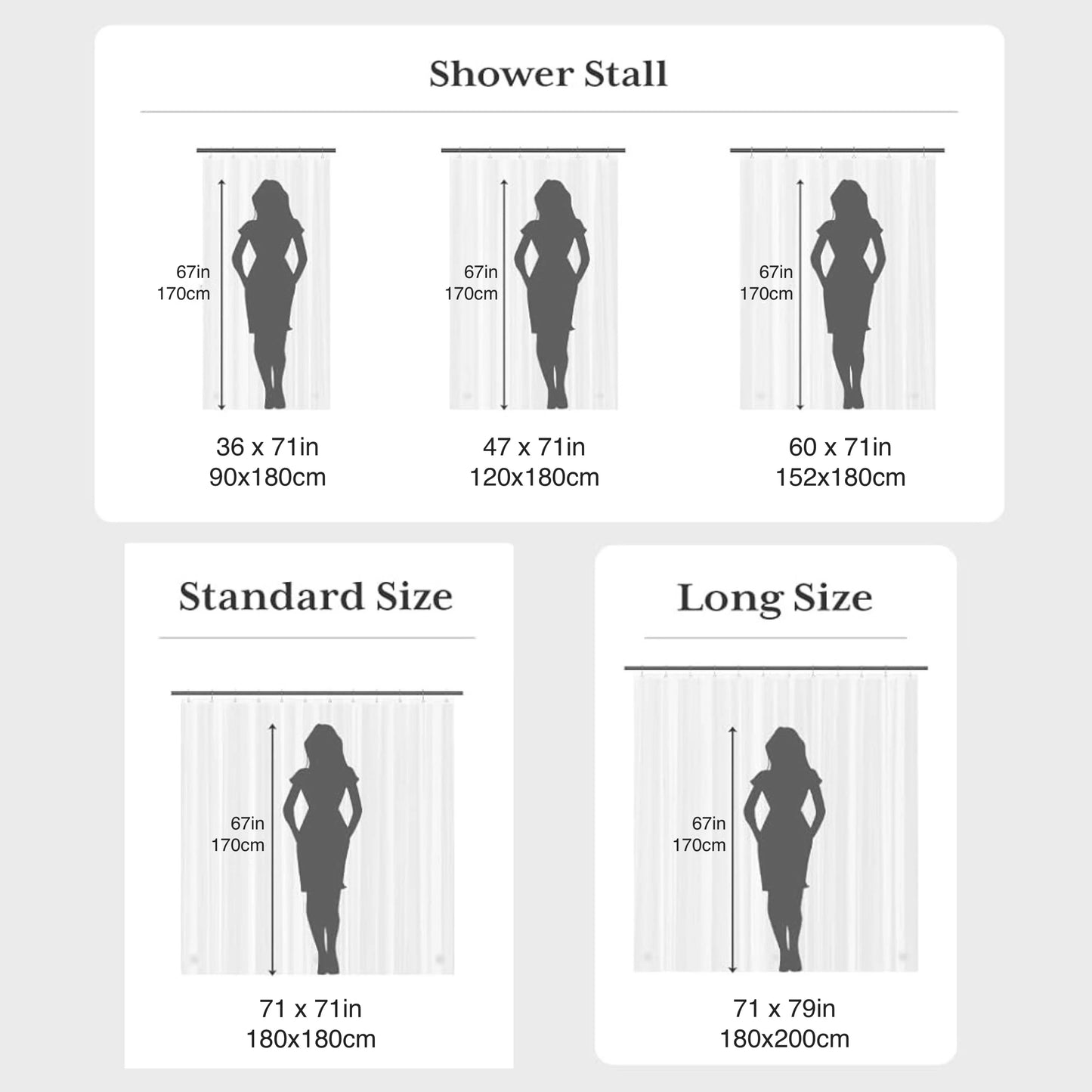 Clear Waterproof PEVA Shower Curtain Liner with Weighted Magnets