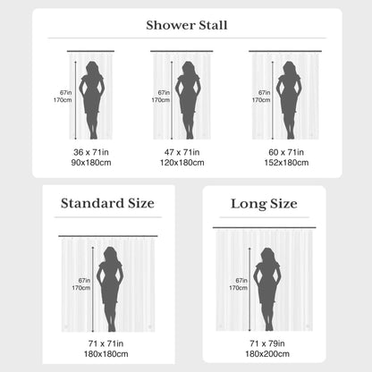 Clear Waterproof PEVA Shower Curtain Liner with Weighted Magnets
