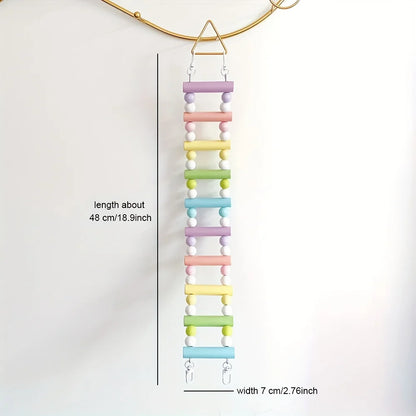 Wooden Bird Climbing Ladder & Hanging Play Toy