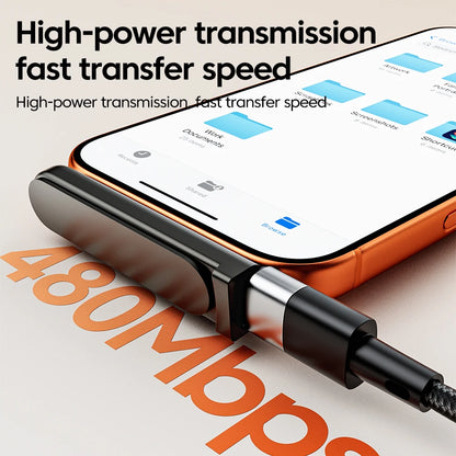 240W USB-C to USB-C Adapter with 360° Rotating Phone Stand