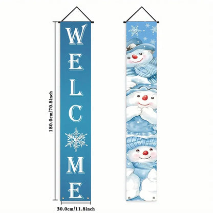 Santa & Snowman Christmas Door Banner