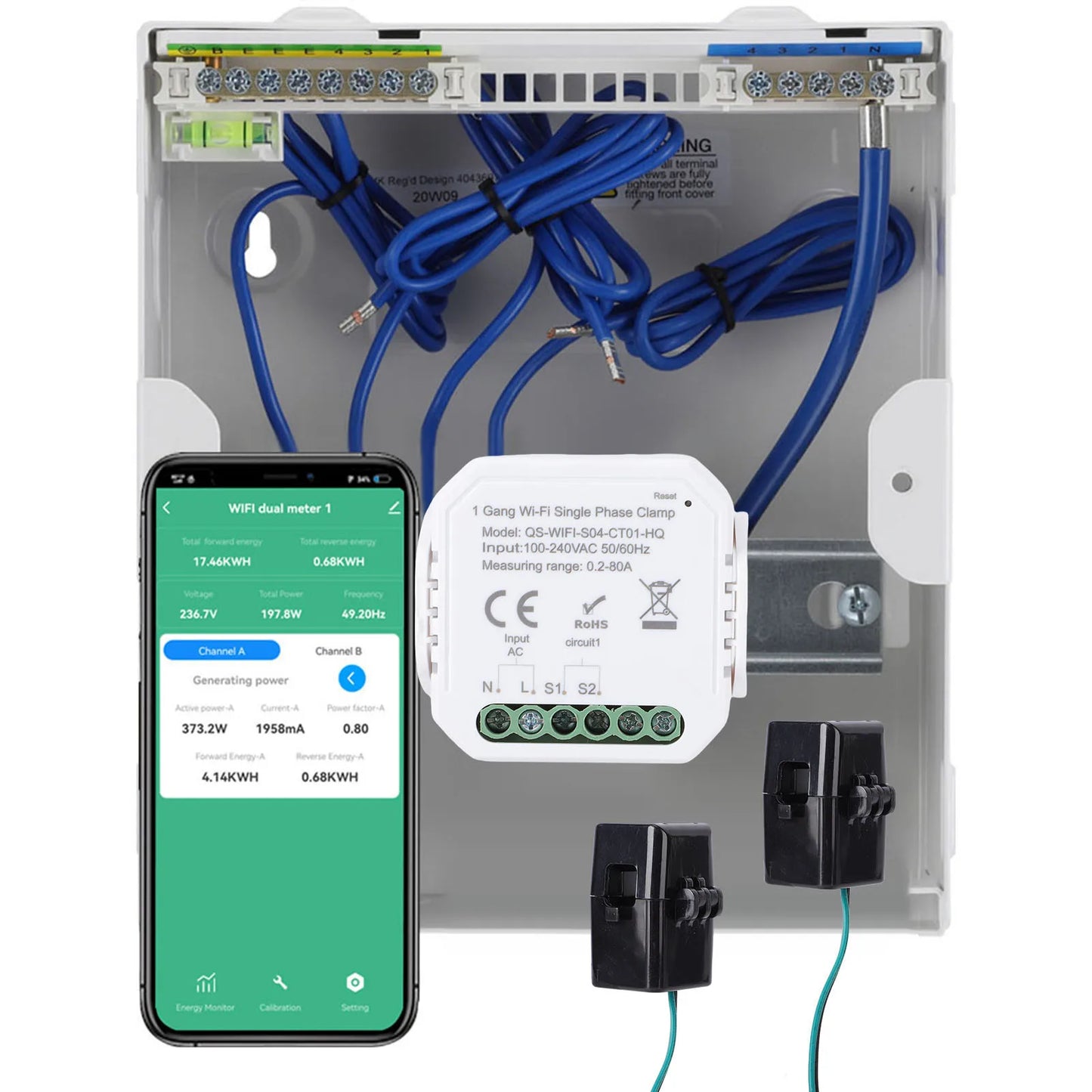 Smart WiFi Energy Monitor Single Phase Meter