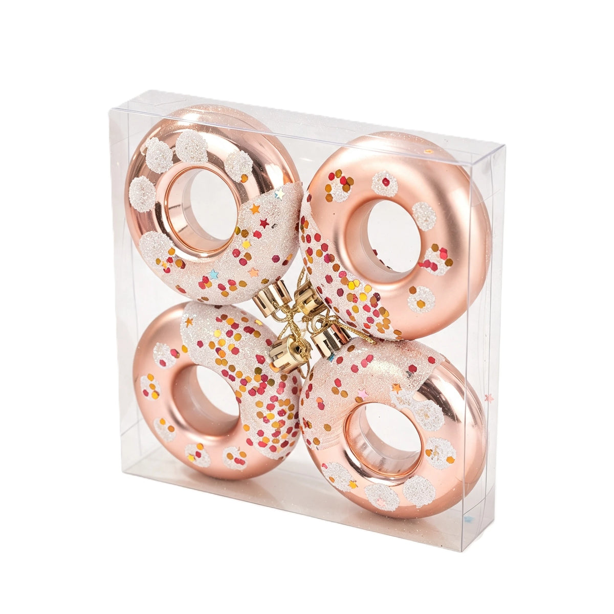 4-Piece Donut Christmas Ornament Set