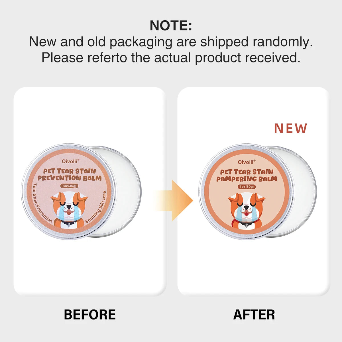 Pet Tear Stain Remover Balm with Applicator Brush