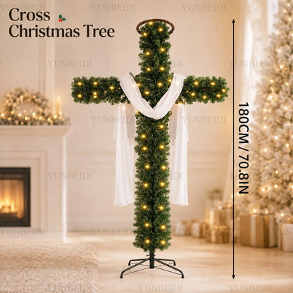 LED Cross-Shaped Christmas Tree