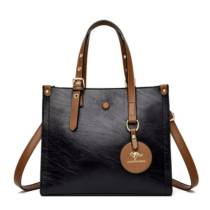 Large Capacity Women’s Leather Tote Handbag