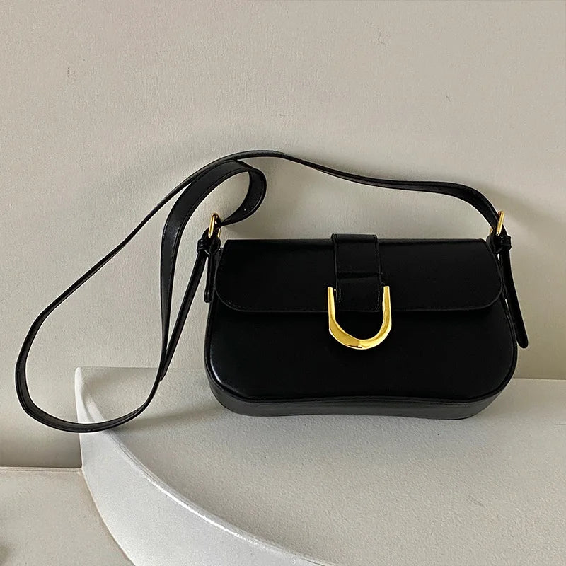 Vintage Horseshoe Buckle Crossbody Shoulder Bag