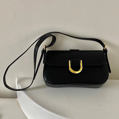 Vintage Horseshoe Buckle Crossbody Shoulder Bag
