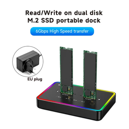 Dual M.2 NVMe & SATA SSD Docking Station with Offline Clone