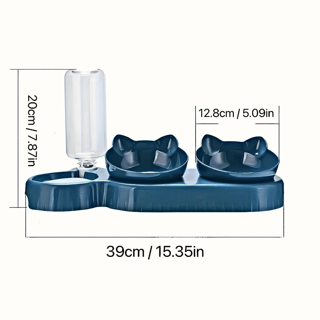 3-in-1 Cat Feeding & Water Station