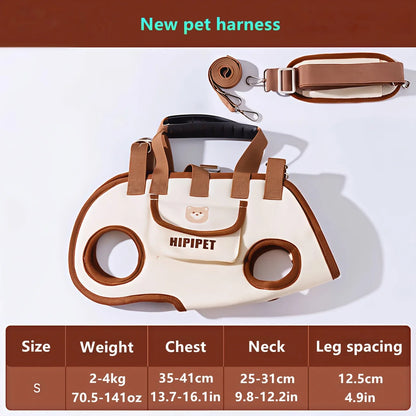 Portable Pet Carrier Shoulder Bag with Safety Harness