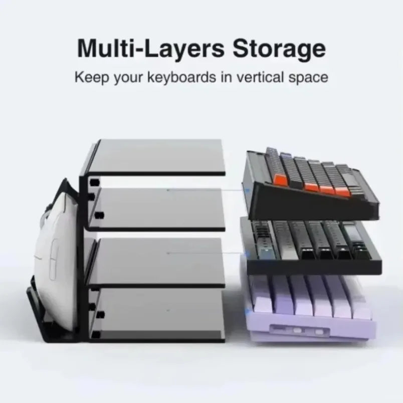 3-Tier Acrylic Keyboard Stand with Mouse Holder