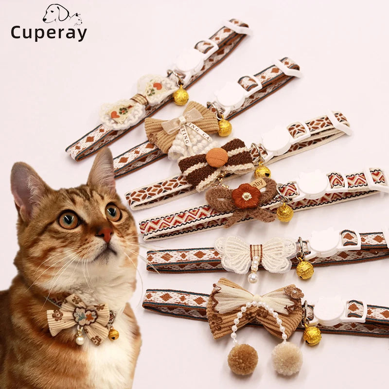 Breakaway Bowknot Cat Collar with Bell