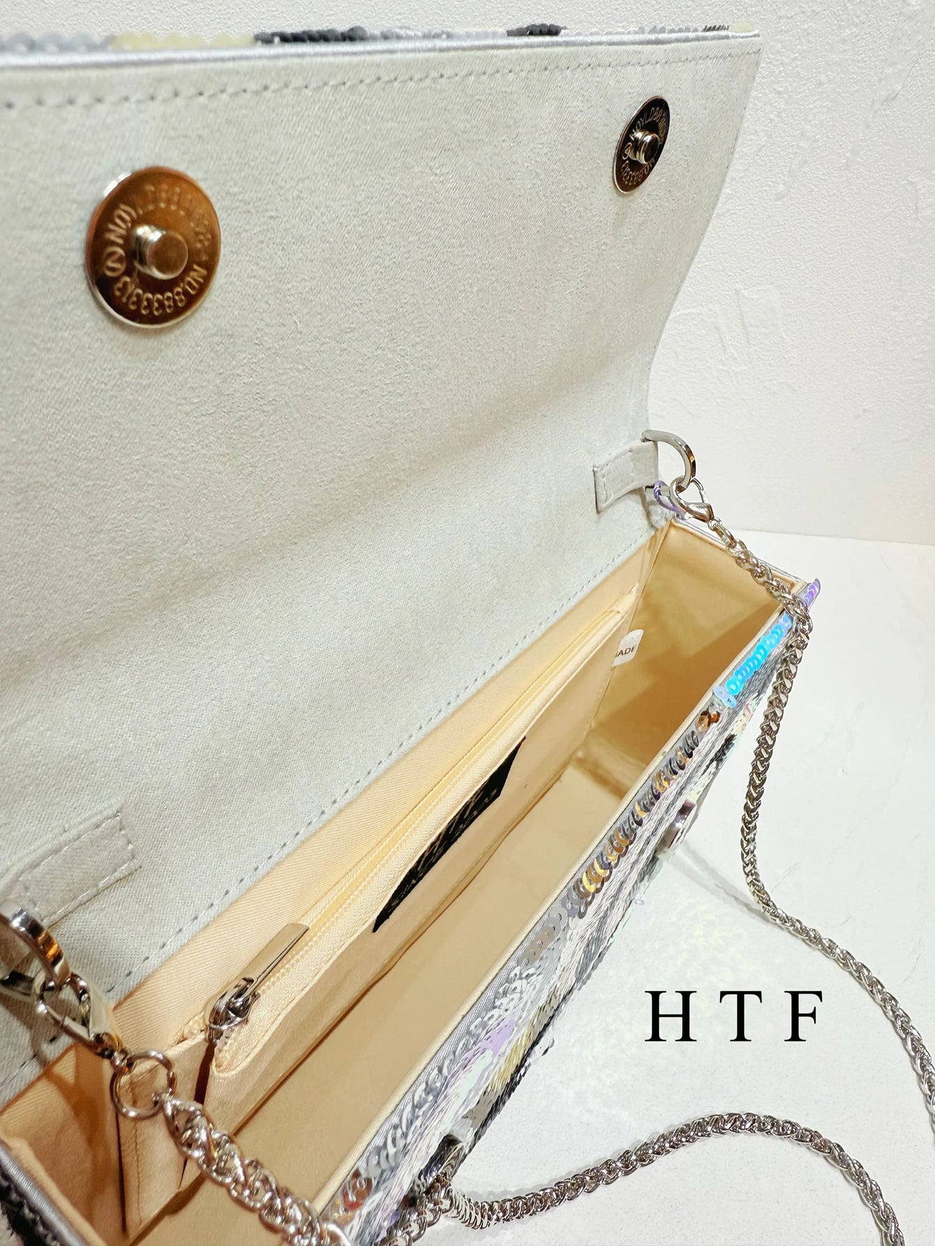 Floral Sequin Evening Clutch Bag