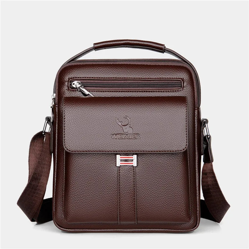 Men's Genuine Leather Crossbody Shoulder Bag