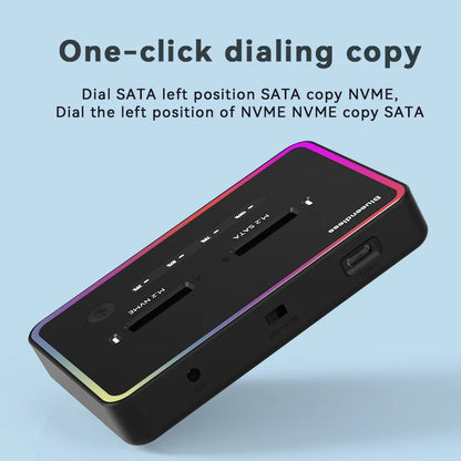 Dual M.2 NVMe & SATA SSD Docking Station with Offline Clone