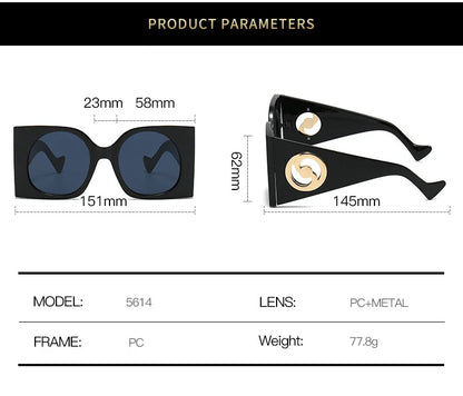 2023 New Vintage Oversized Square Sunglasses For Women