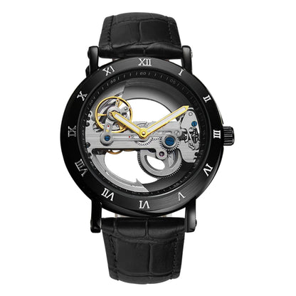 Men's Automatic Skeleton Mechanical Leather Watch