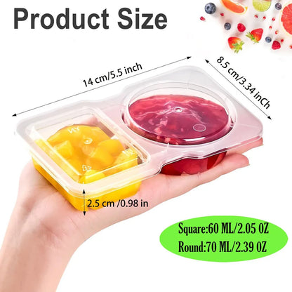 Dual Compartment Condiment Containers with Lids