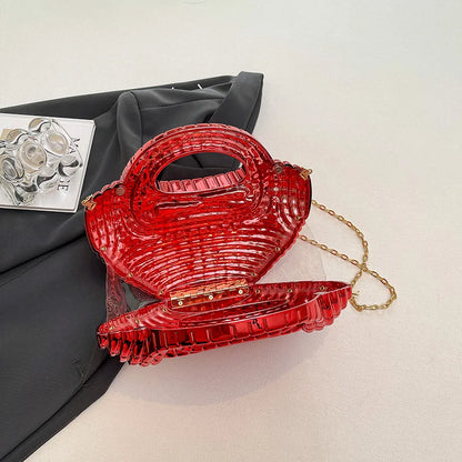 Metallic Acrylic Woven Handbag