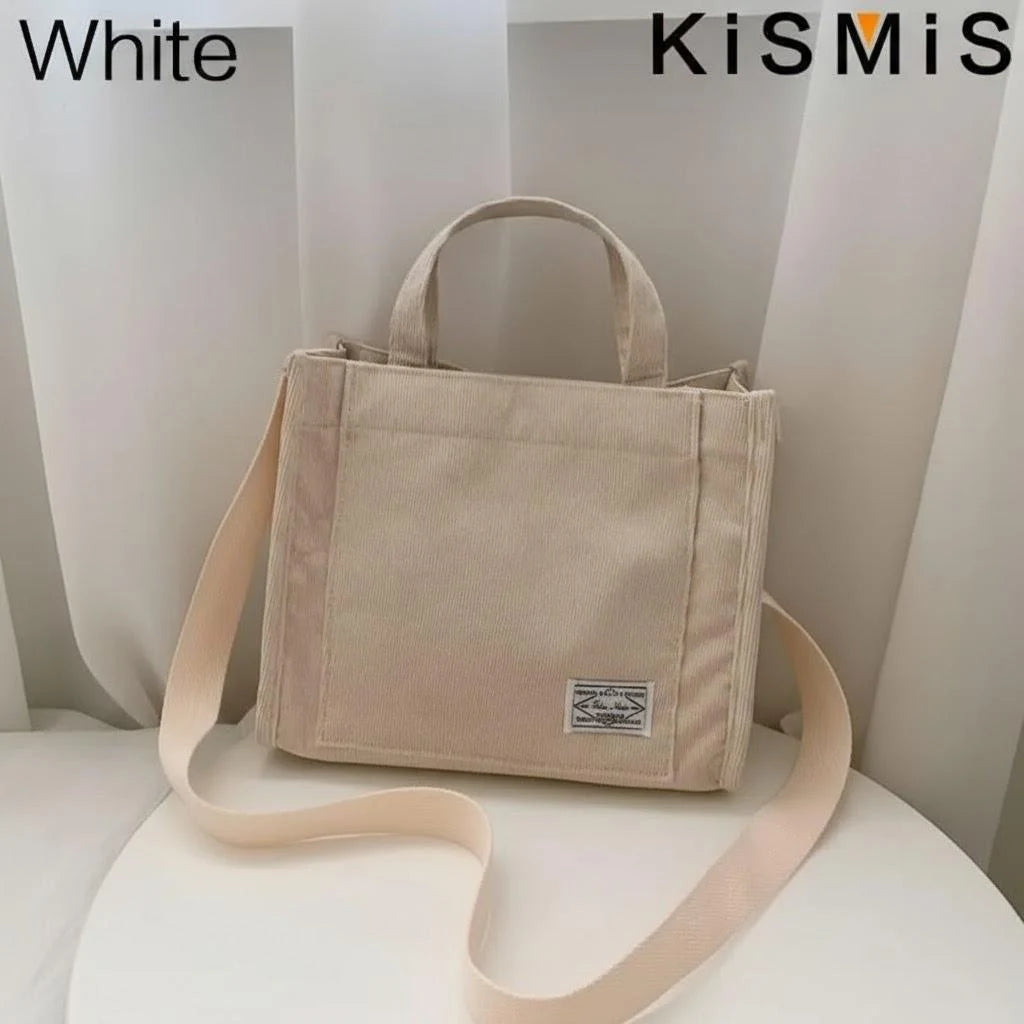 Corduroy Square Shoulder Bag