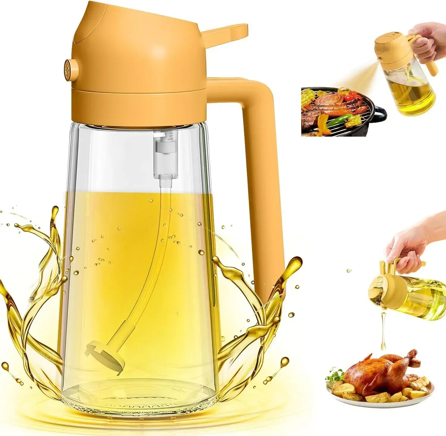 2-in-1 Glass Oil Spray Bottle