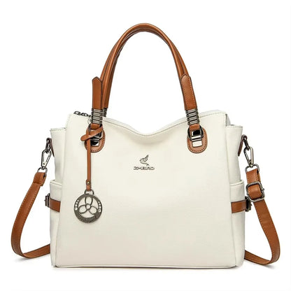 Large Capacity Women’s Leather Tote Handbag