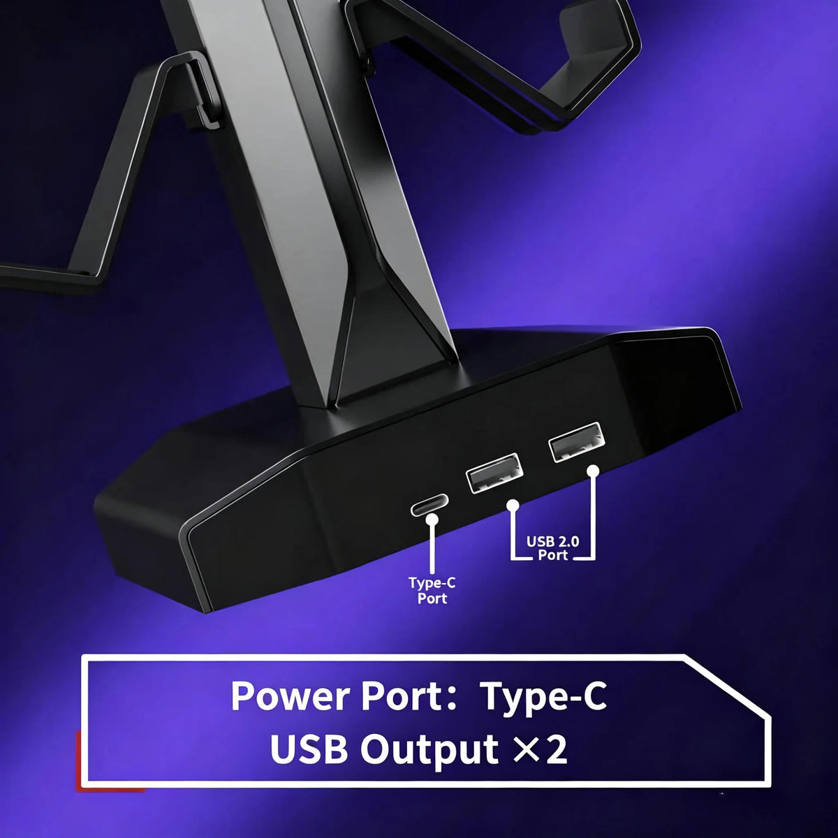 GB Gaming Headphone Stand with Controller Holder & USB Ports