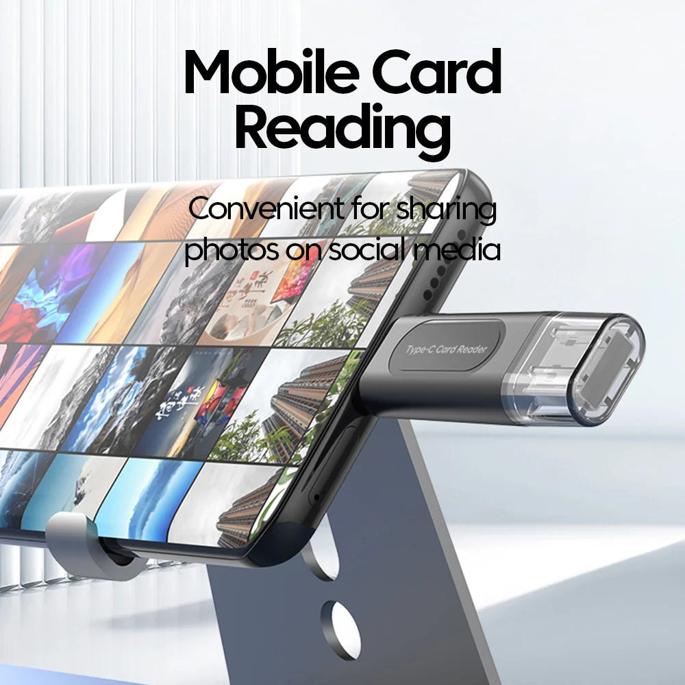 4-in-1 USB & USB-C SD/TF Card Reader