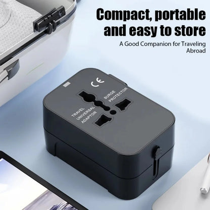 Universal Foldable Travel Adapter with USB-C & USB-A