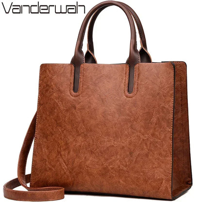 Vintage Oil-Skin Effect Tote Bag