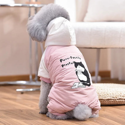 Winter Dog Windbreaker – Warm Hooded Pet Jacket