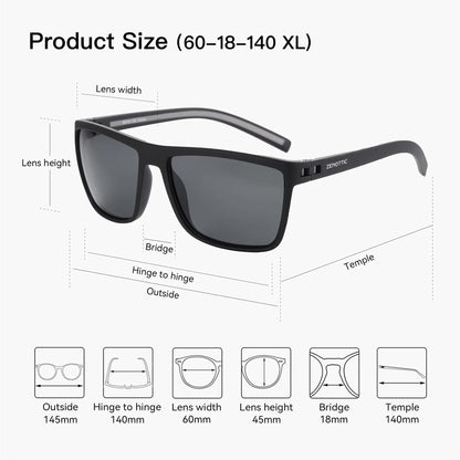 ZENOTTIC Retro Square Polarized Sunglasses