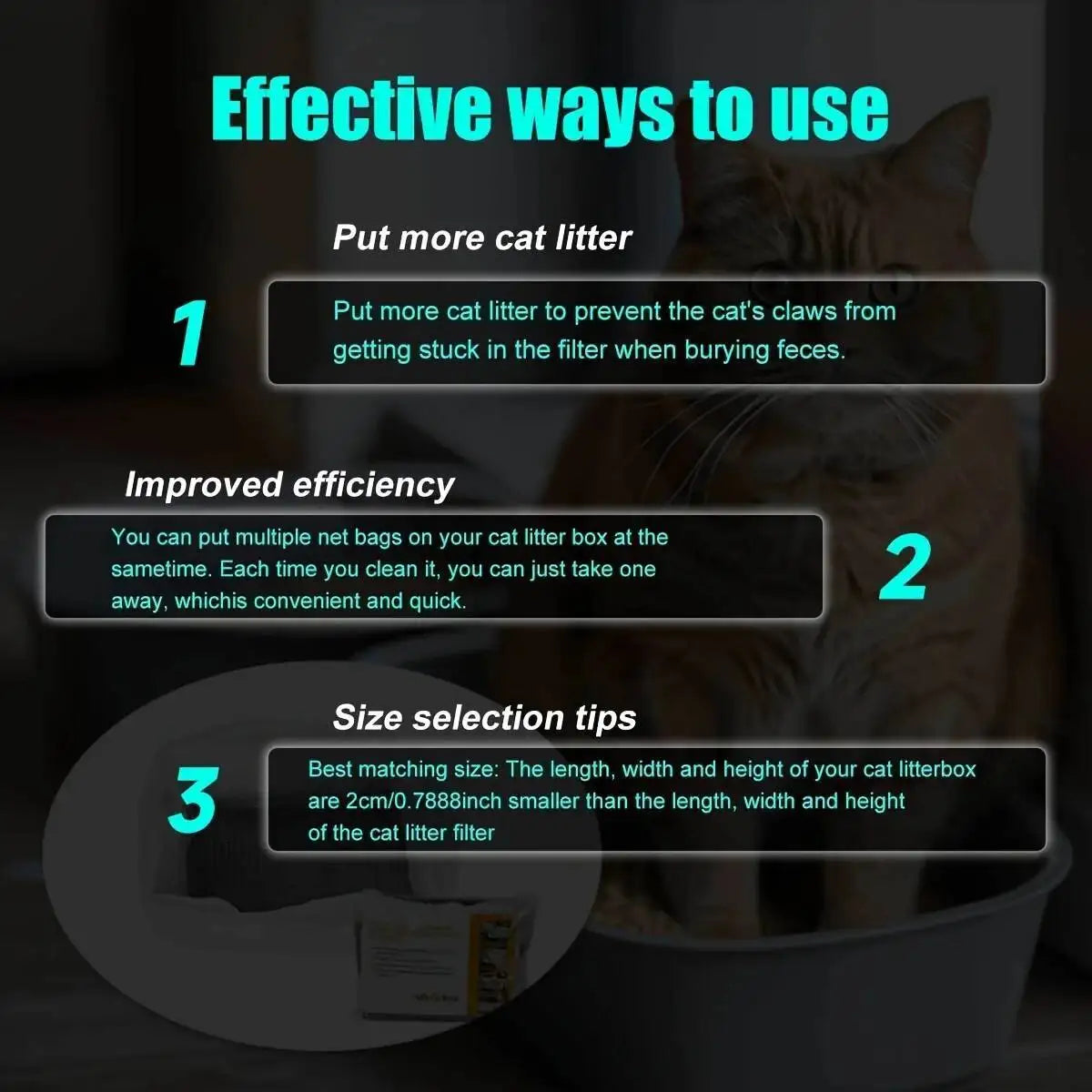 Reusable Cat Litter Box Filter Liners
