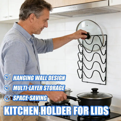 Wall Mounted Pot Lid Organizer Rack