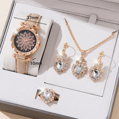 Crystal Bling Watch & Jewelry Gift Set for Women
