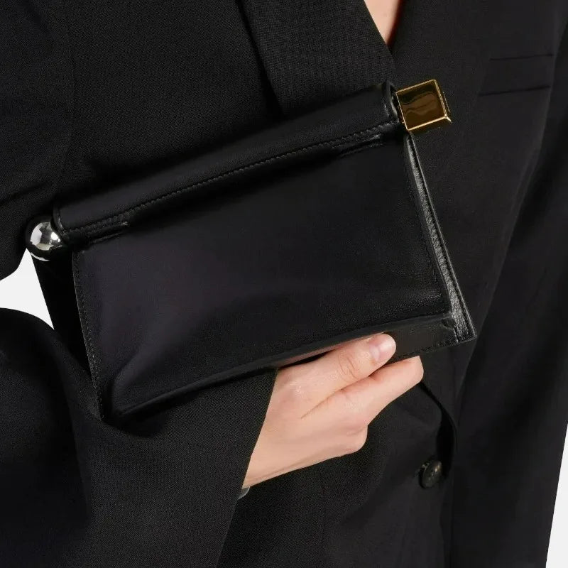 Luxury Fold-Over Chain Clutch Bag