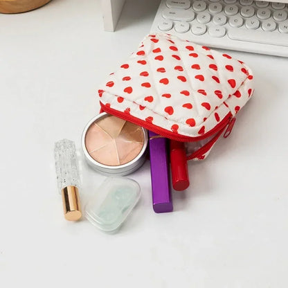 Heart Print Feminine Hygiene Storage Pouch
