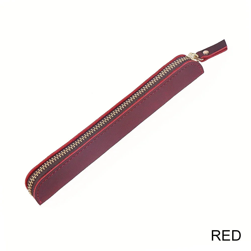 Vintage Genuine Leather Pencil Case