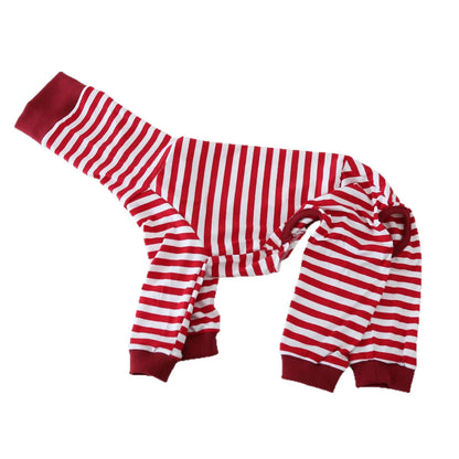 Striped Cotton Dog Pajamas for Italian Greyhounds & Whippets