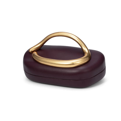 Oval Handle Box Crossbody Bag