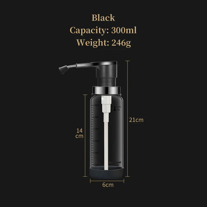 Glass Pump Sauce Dispenser Bottle